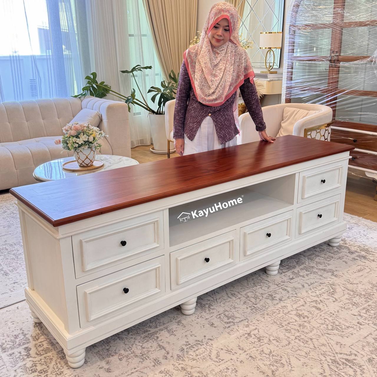 Cabinet Tv Farmhouse 6 Drawer — official KayuHome catalogue image