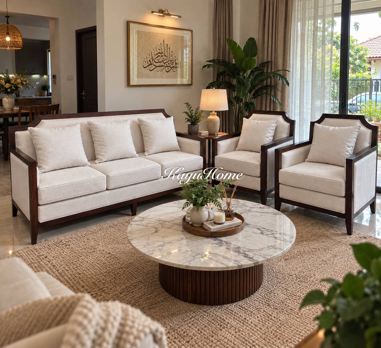 Sofa Luna Oak Living Set view 2