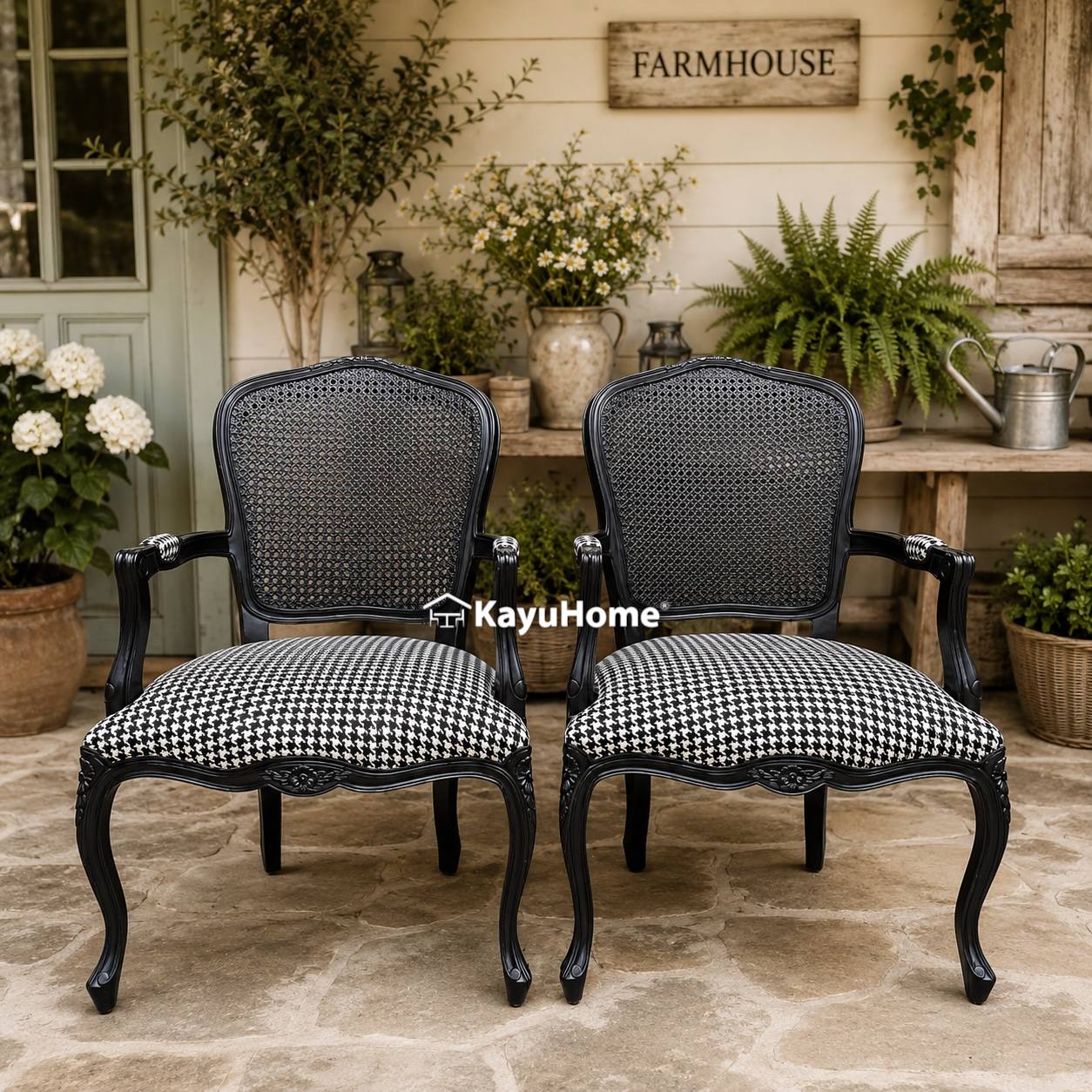 Victoria Vintage Rattan Chair view 3