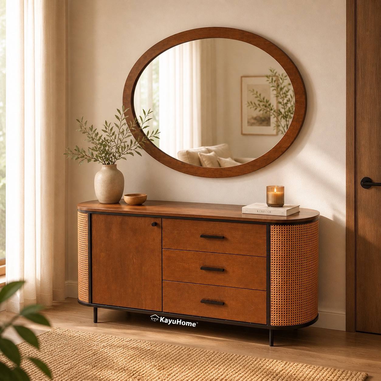 Rattan Curve Storage Cabinet — official KayuHome catalogue image