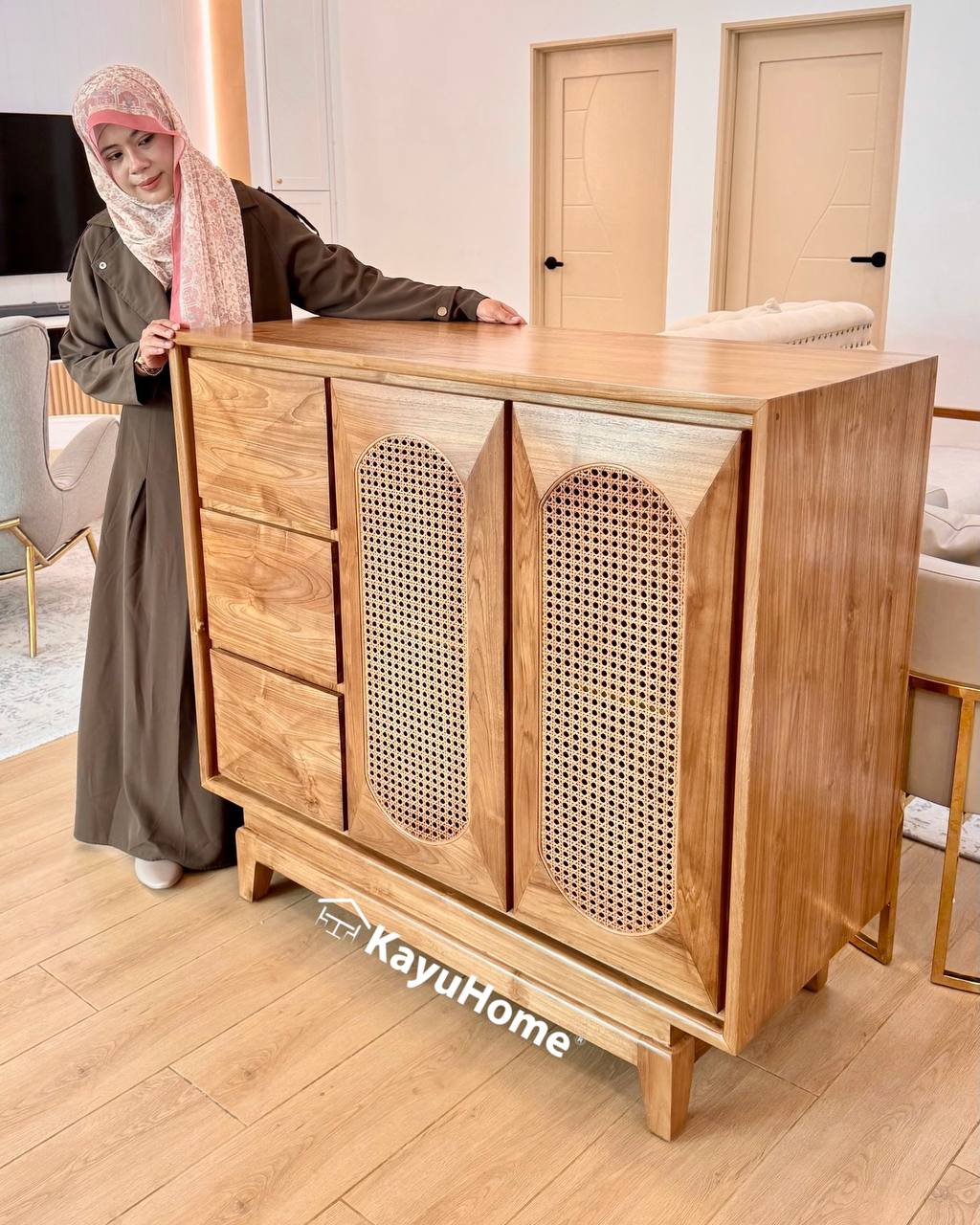 Lunara Rattan Storage Cabinet — official KayuHome catalogue image
