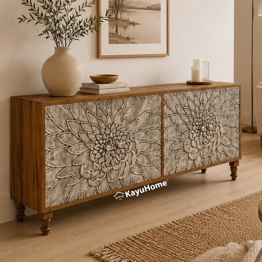 Dahlia Carved Sideboard Cabinet — official KayuHome catalogue image