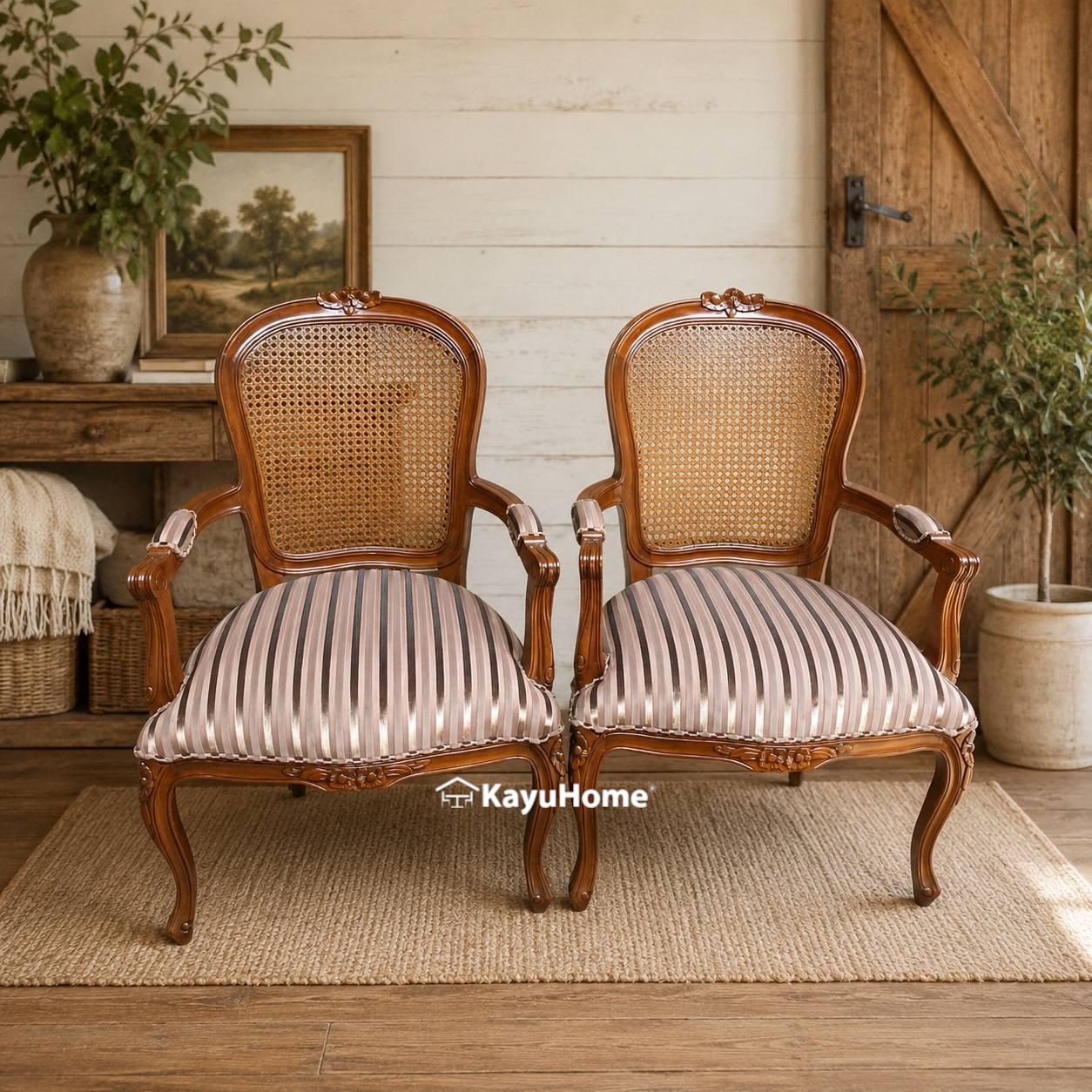 Victoria Vintage Rattan Chair view 2